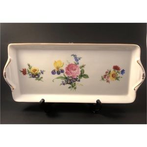 Pretty Rose Floral Embossed Royal Danube Platter